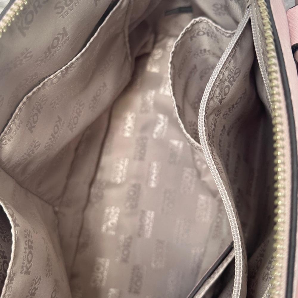 Michael Kors Blush Pink Saffiano Leather Dome Satchel Crossbody Bag - Picture 12 of 17